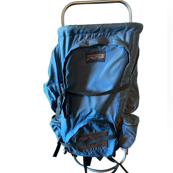 Jansport Other - Vintage Blue Aluminum Frame Jansport 34” Hiking Backpack Rare High End
